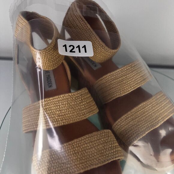 Steve Madden Bandi platform Sandals Cork ankle strap boho wedge - Picture 9 of 9